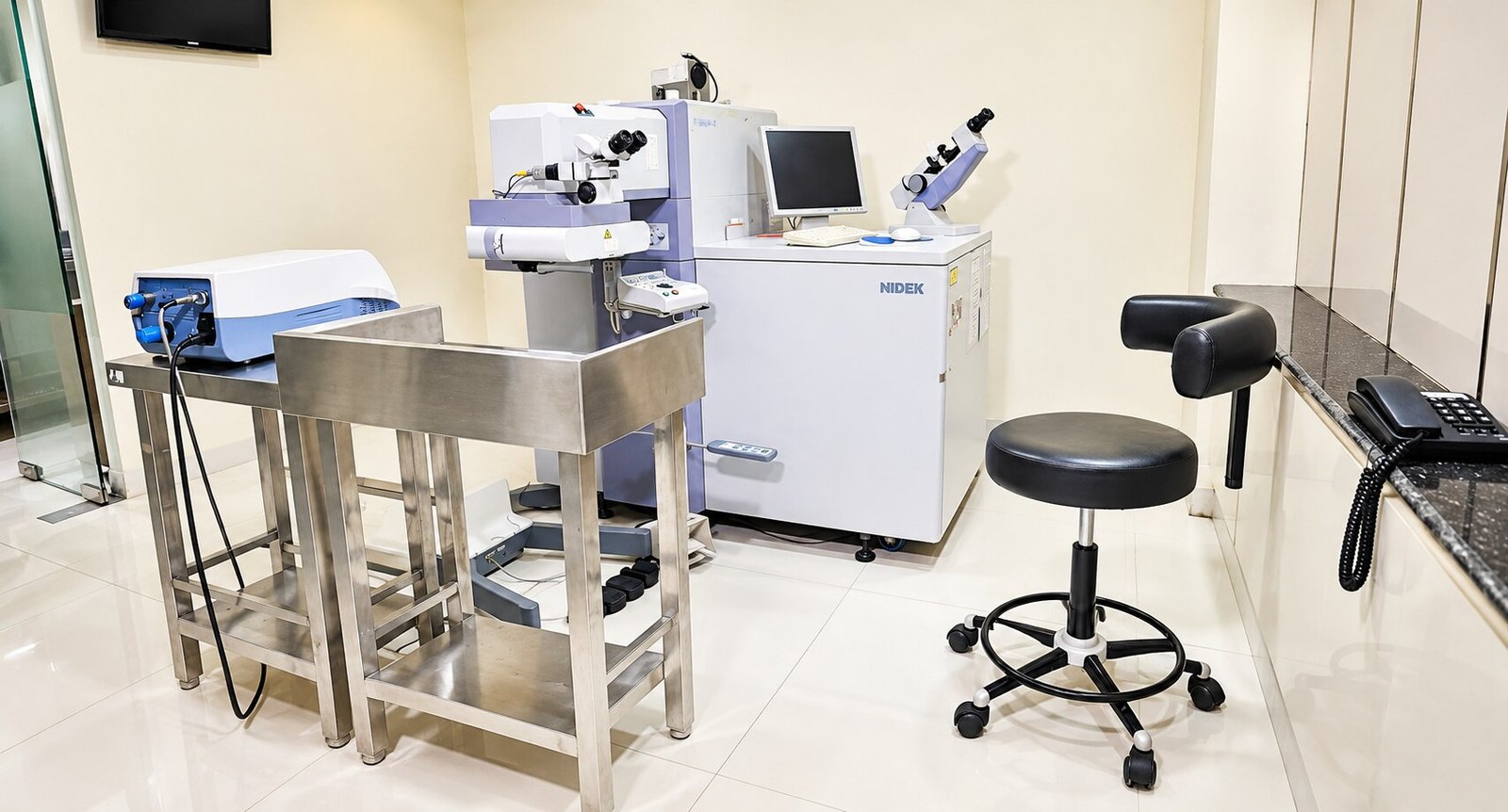 Laser equipment room at the associated eye hospital